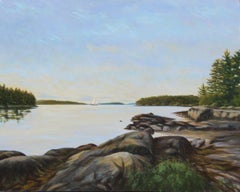 "Sunset Casco Bay", Painting, Oil on Canvas