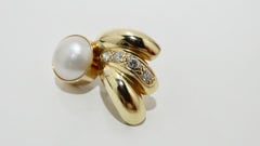 Joan Boyce 14K Gold Diamond & Pearl Earrings
