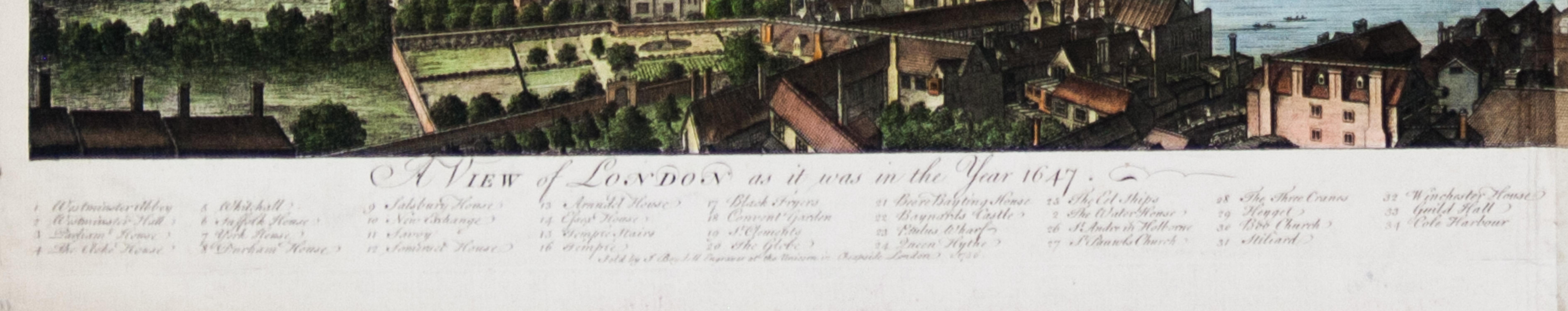 Vista de Londres tal como era en el año 1647 pub. por Boydell 1756 en venta 1