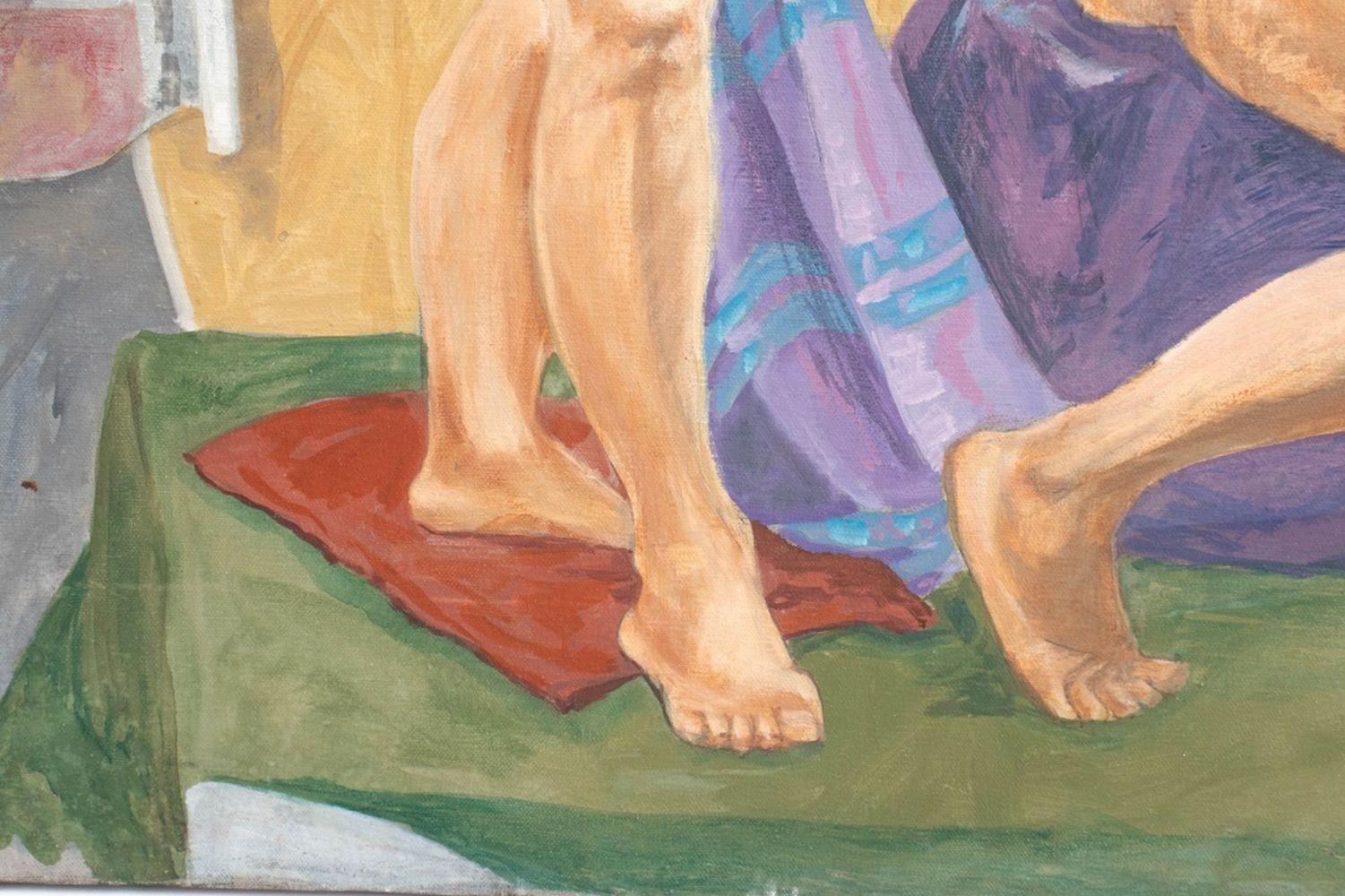 Zwei nackte weibliche Figuren (Braun), Nude Painting, von John Braden