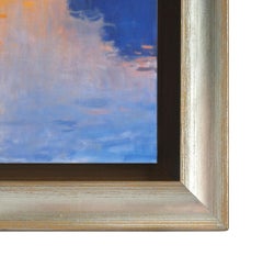 "Evening Glow" Contemporary Landscape Waterscape Framed Oil on Canvas Painting