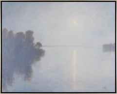 "Reflejo del atardecer" Paisaje contemporáneo Pintura al óleo sobre lienzo enmarcada
