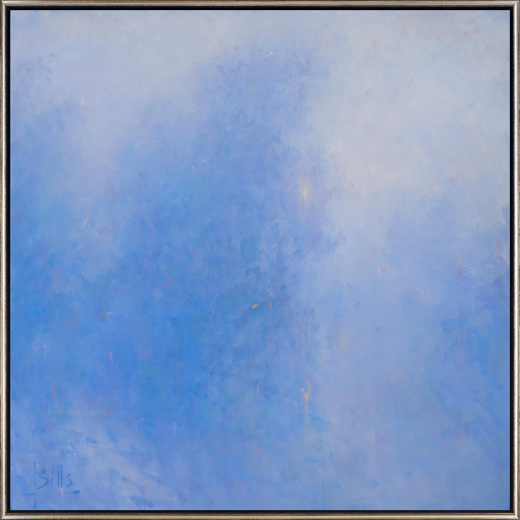 John Sills Landscape Painting - "Harmony in Gray" Abstract Sky Painting with Dynamic Texture & Color Throughout