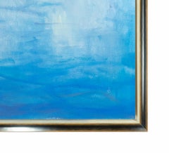 "Summer Clouds" Contemporary Landscape Waterscape Framed Oil on Canvas Painting