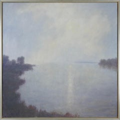 "Tranquility" Contemporary Landscape Waterscape Framed Oil on Canvas Painting
