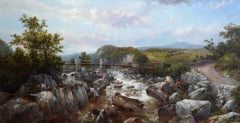 Highland River Landscape - British 19th century Scottish landscape oil painting