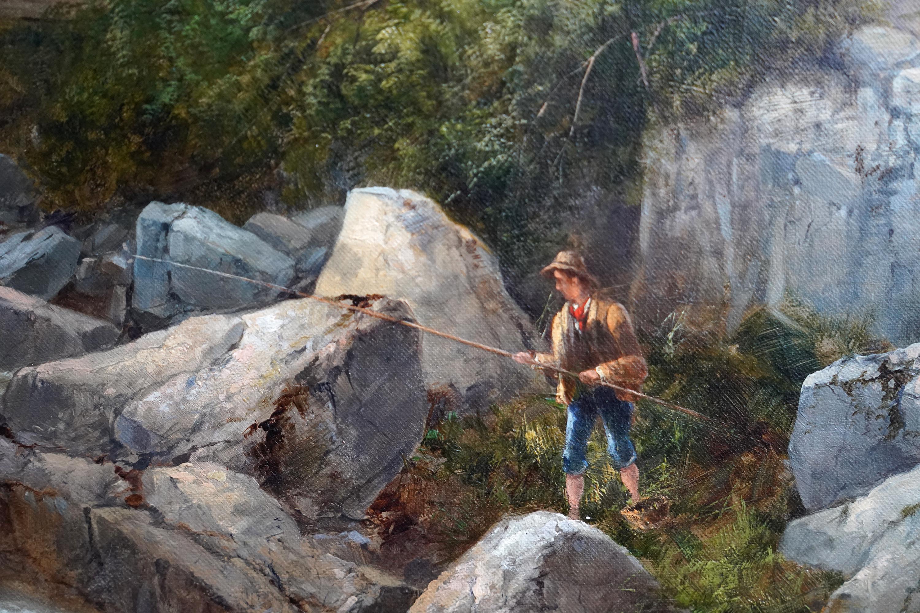 Highland River Landscape - British 19th century Scottish landscape oil painting For Sale 3