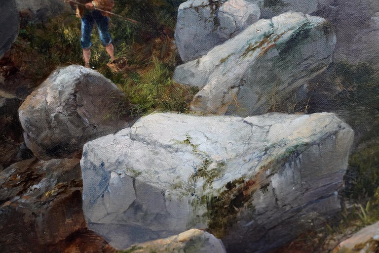 Highland River Landscape - British 19th century Scottish landscape oil painting For Sale 3