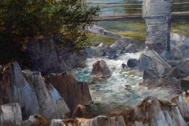 Highland River Landscape - British 19th century Scottish landscape oil painting For Sale 4