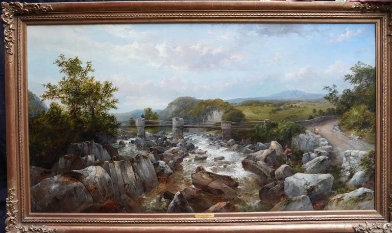John Brandon Smith Landscape Painting - Highland River Landscape - British 19th century Scottish landscape oil painting