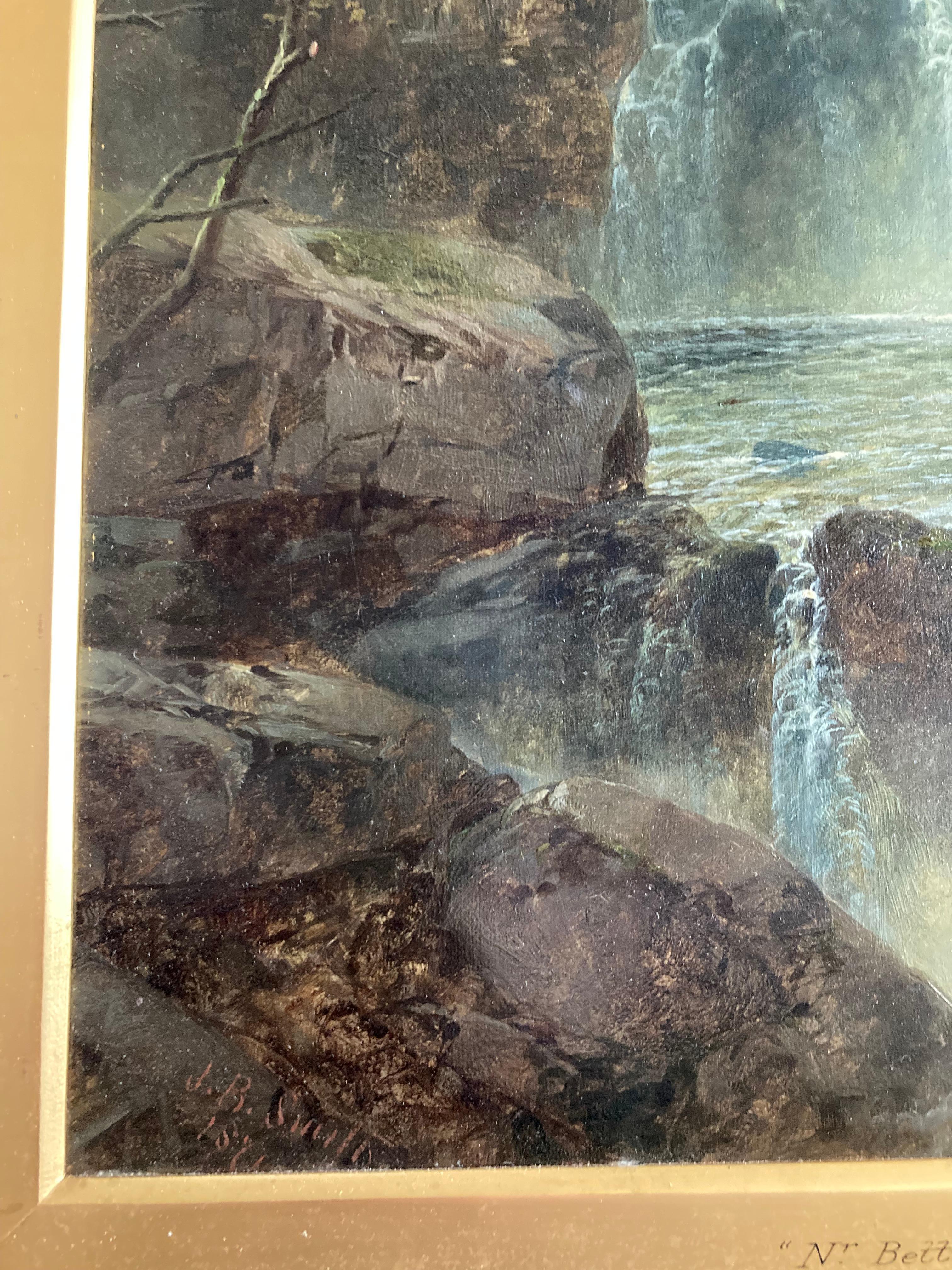 John Brandon Smith, Victorian view of Betwys-y-Coed waterfall, Wales 6