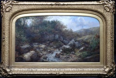 River Landscape - British art 19th century landscape oil painting