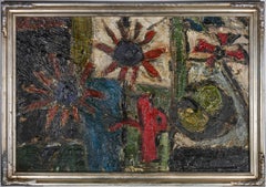 Manner of John Bratby (1928-1992) - 20. Jahrhundert Öl, Rote Gießkanne