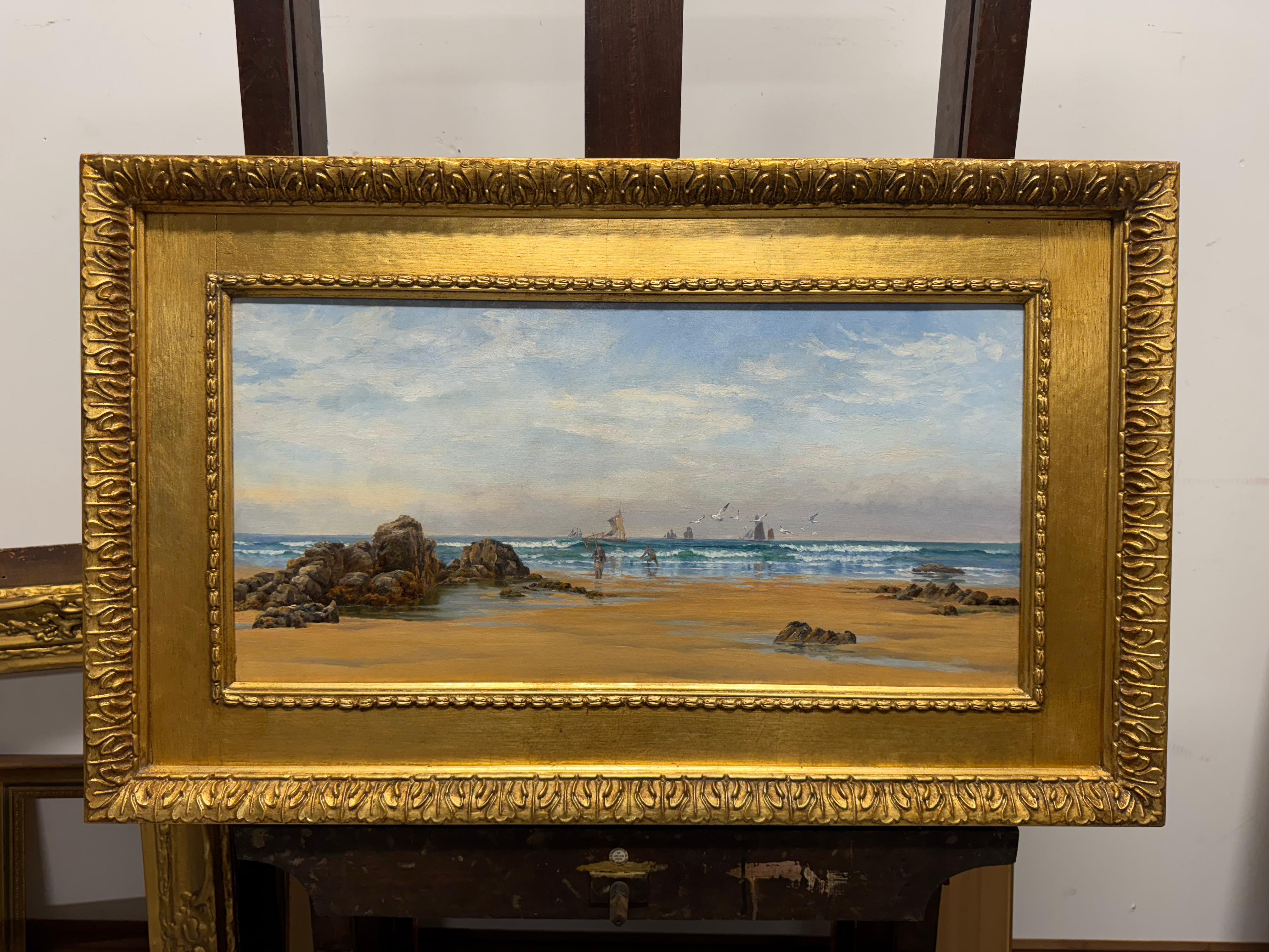 Glorious Summer', Newquay, Cornwall - Victorian Painting by John Brett