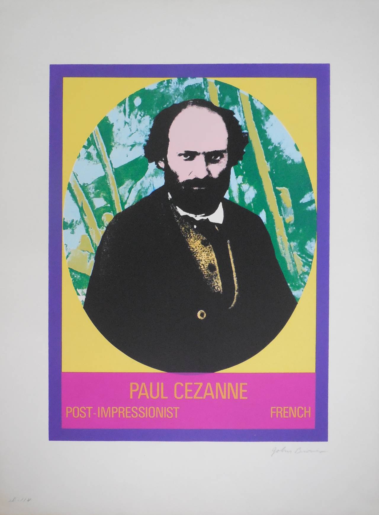 John Brower Figurative Print – Pop Art Paul Cezanne Serigraphie, 1968
