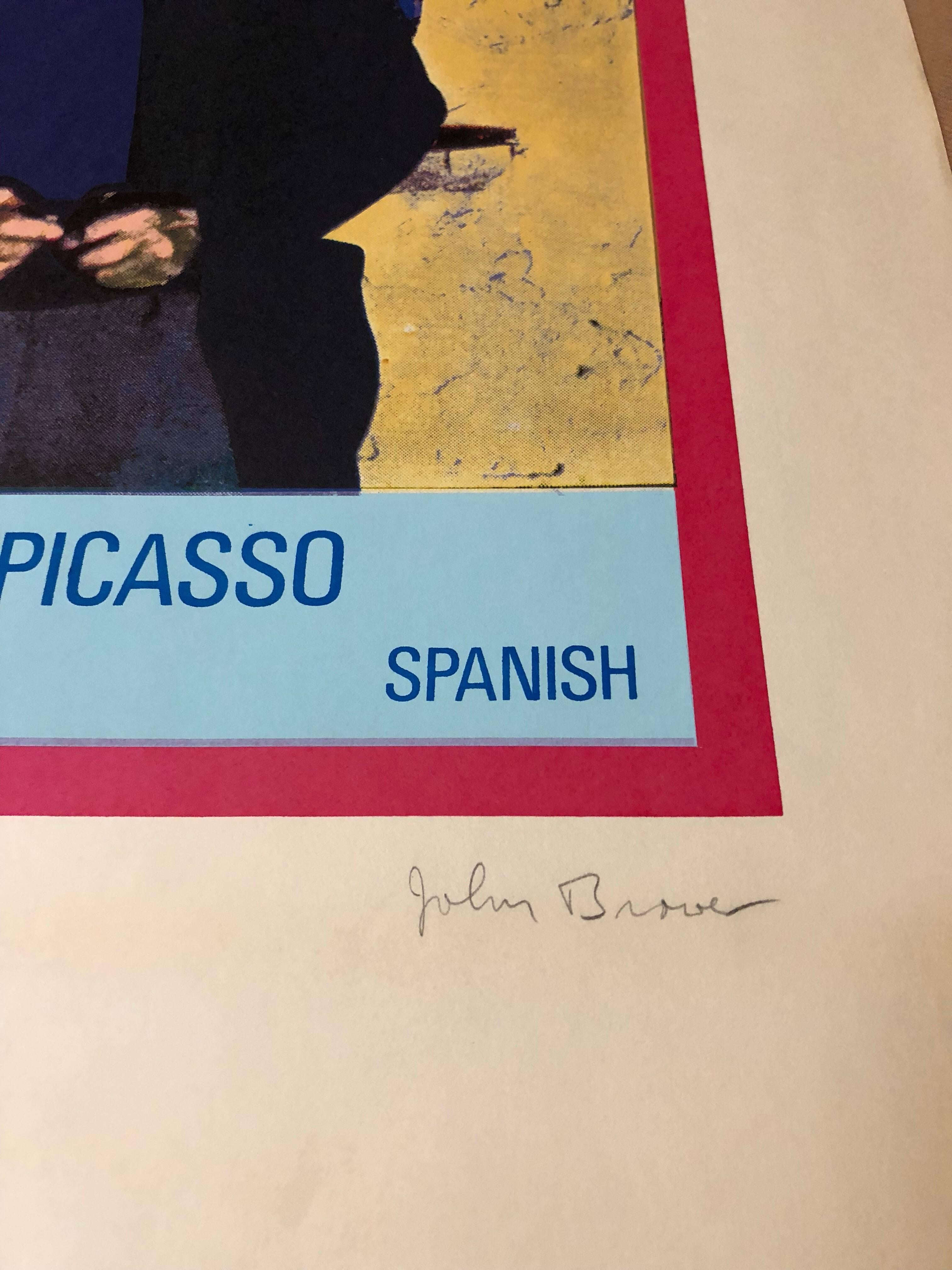 Vintage 1960s Pablo Picasso Photo Silkscreen Serigraph Pop Art - Print by John Brower