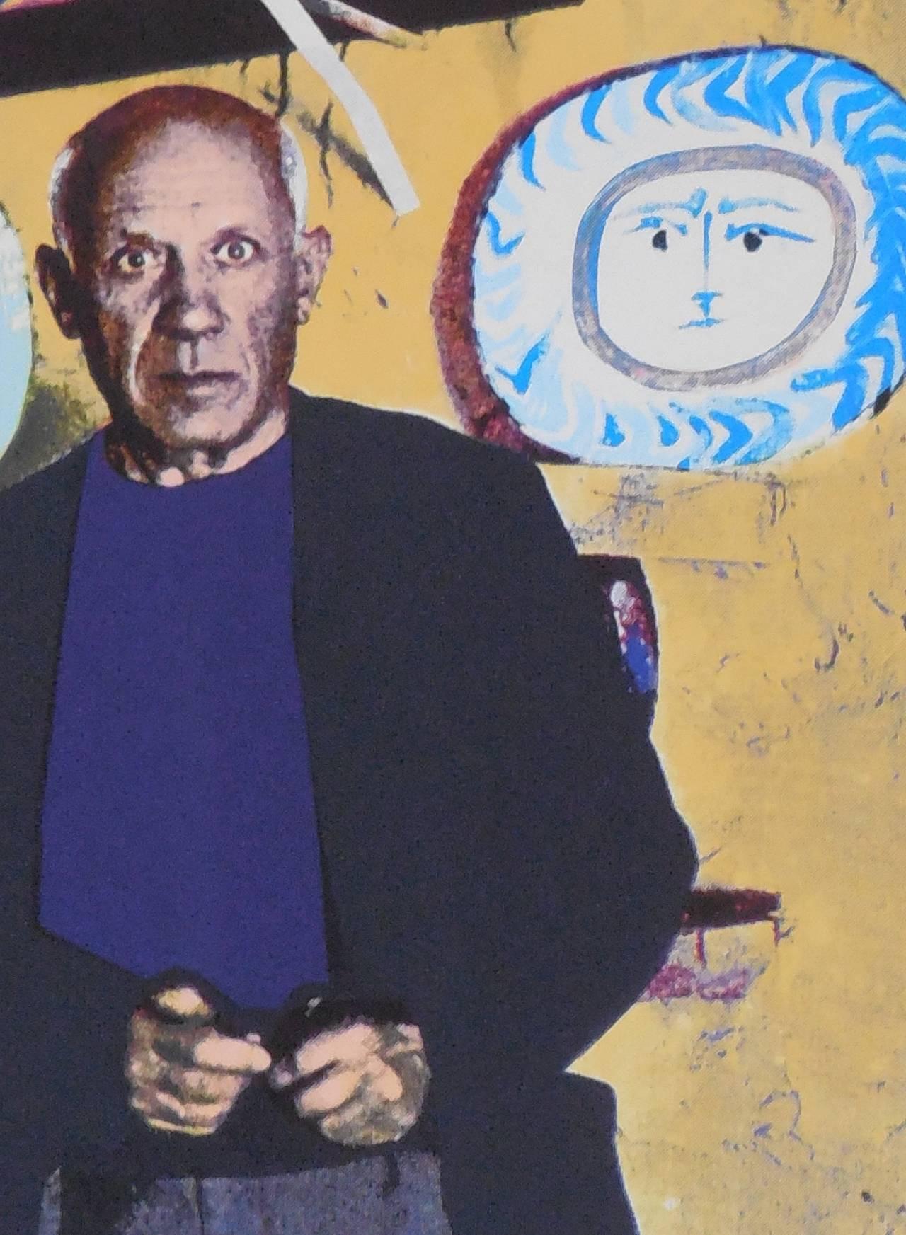 Vintage 1960s Pablo Picasso Photo Silkscreen Serigraph Pop Art For Sale 2