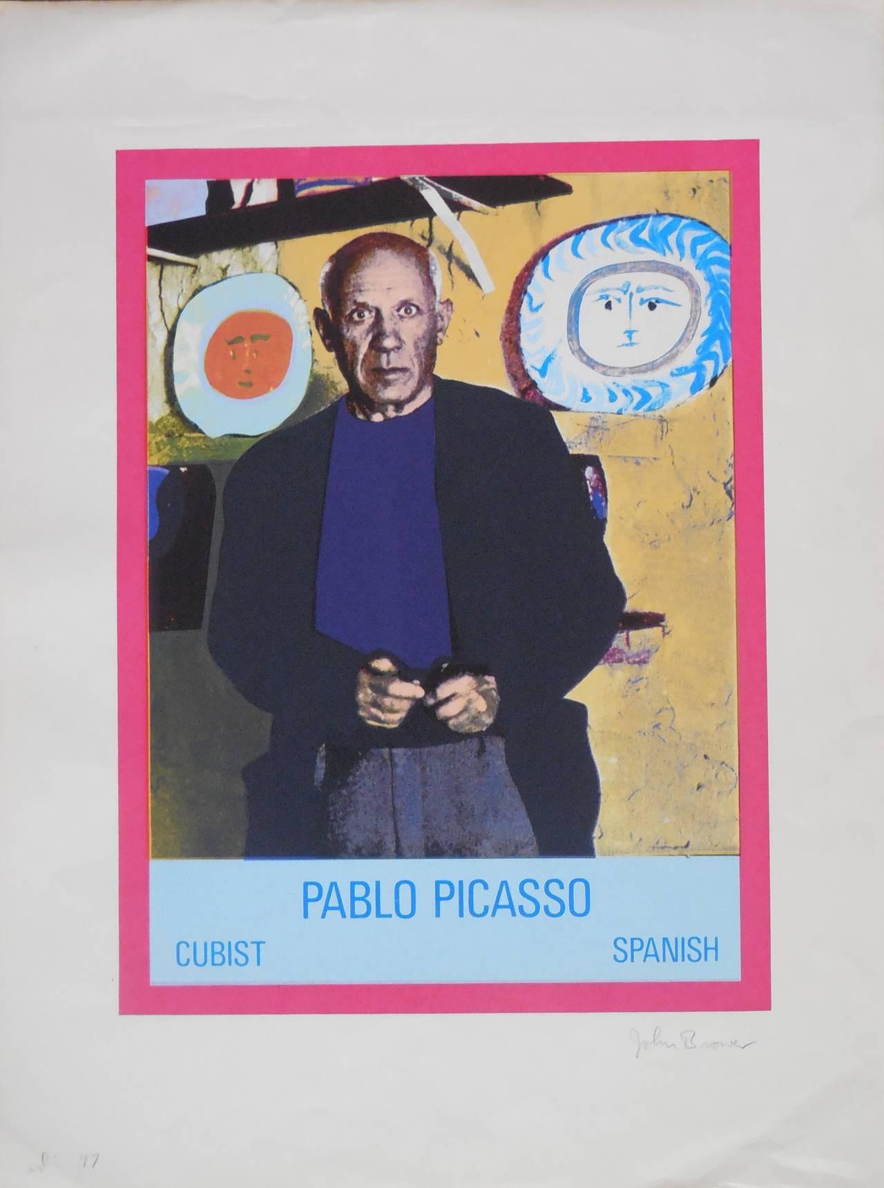 Vintage 1960s Pablo Picasso Photo Silkscreen Serigraph Pop Art For Sale 3