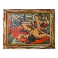 Exhibited Louis Comfort Tiffany Male Reclining Nude