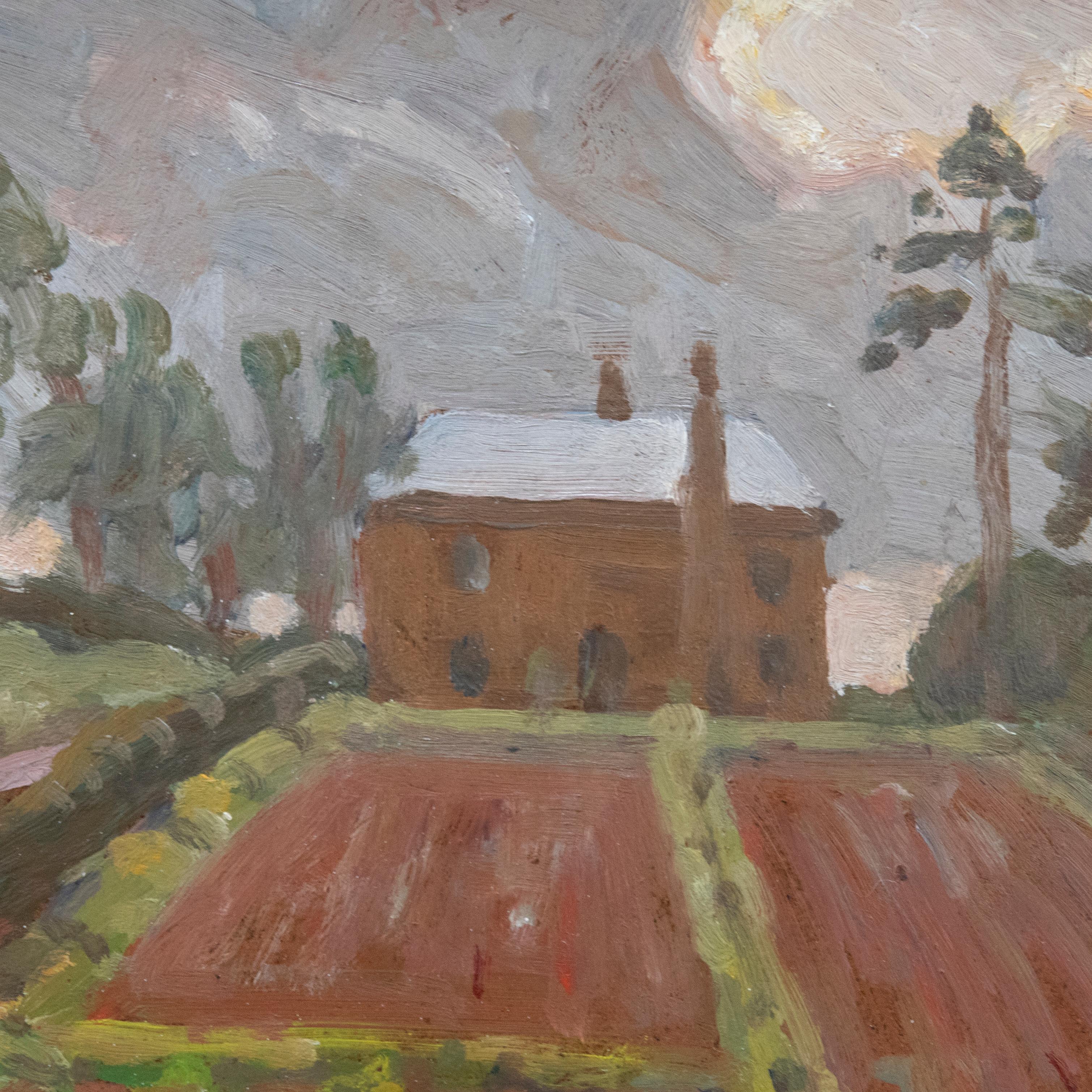 John Brown (1887-1966) - Olio della metà del 20° secolo, La casa colonica 1