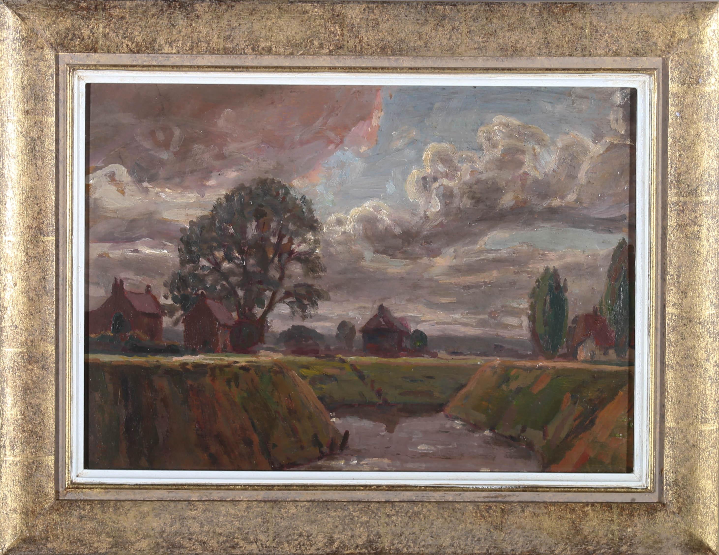 John Browne Landscape Painting - John Brown (1887-1966) - Monogrammed Mid 20th Century Oil, The Creek
