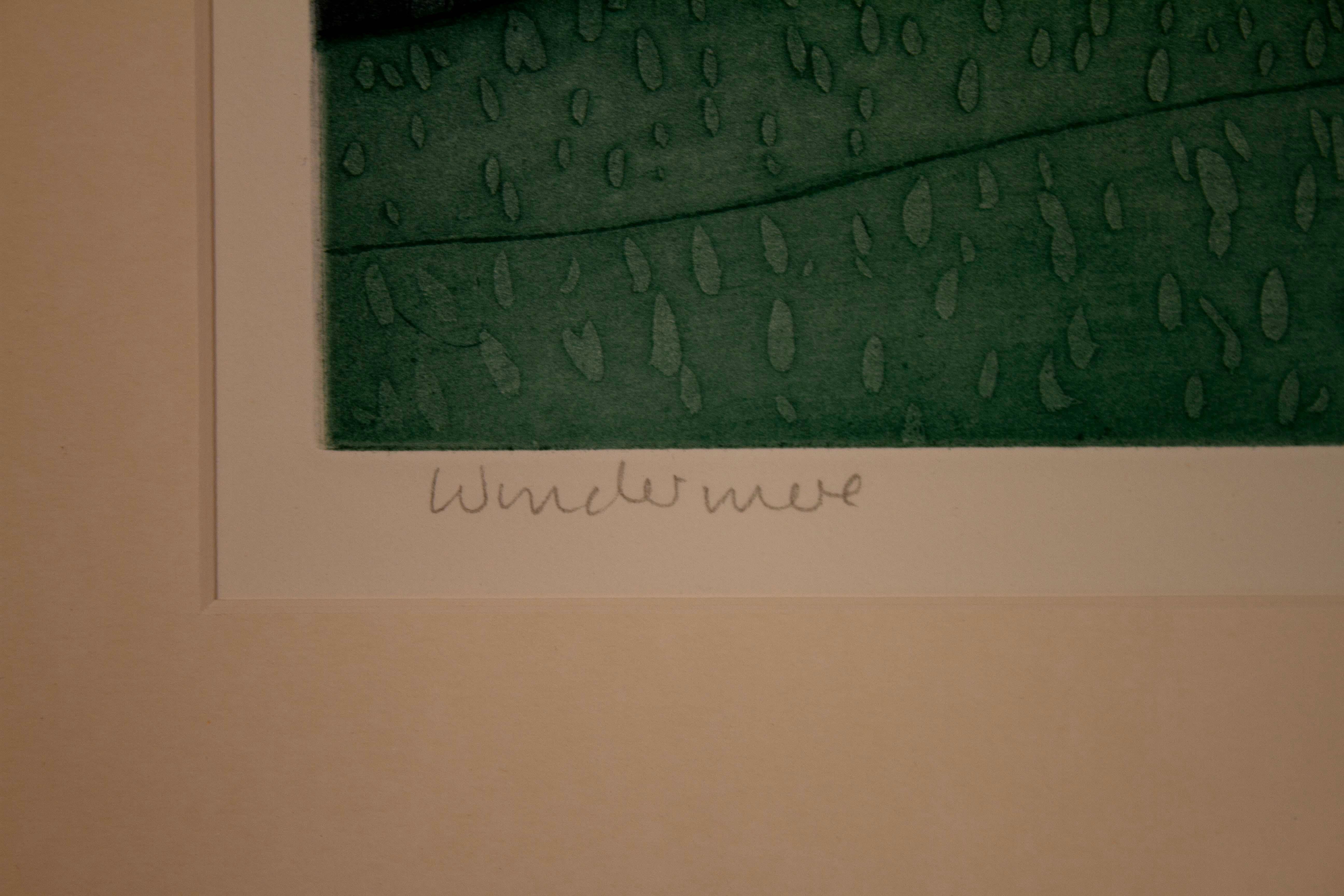 John Brunsdon Windemere Signed Etching Modern Fauvist Color Field Landscape AP 3