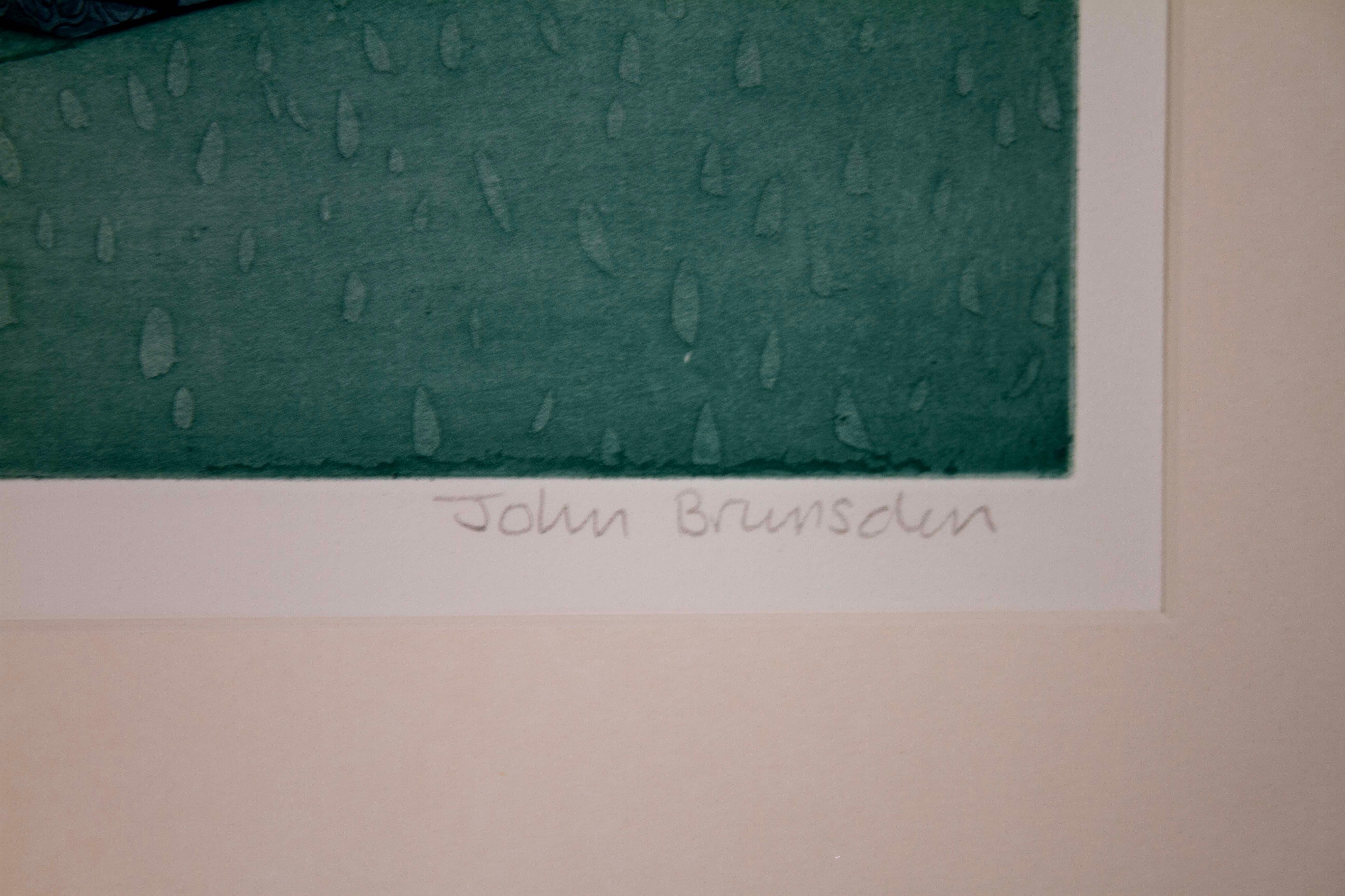 John Brunsdon Windemere Signed Etching Modern Fauvist Color Field Landscape AP 5