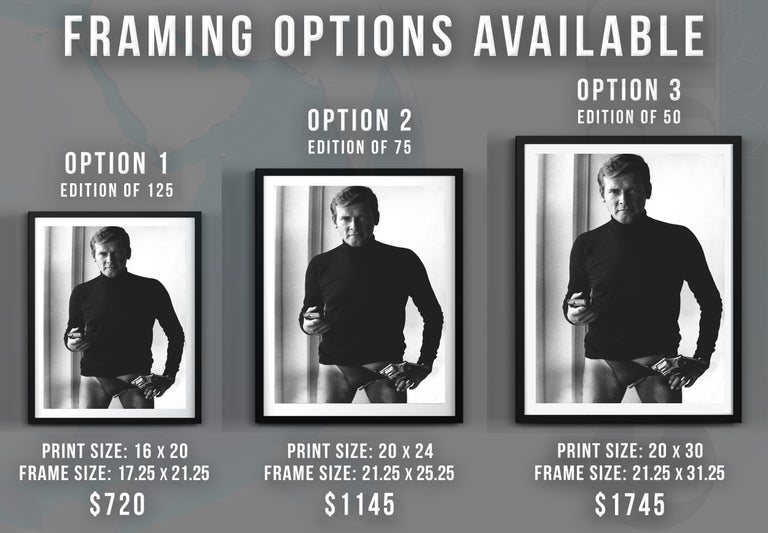 John Bryson Roger Moore as James Bond With Gun in Underwear Fine Art