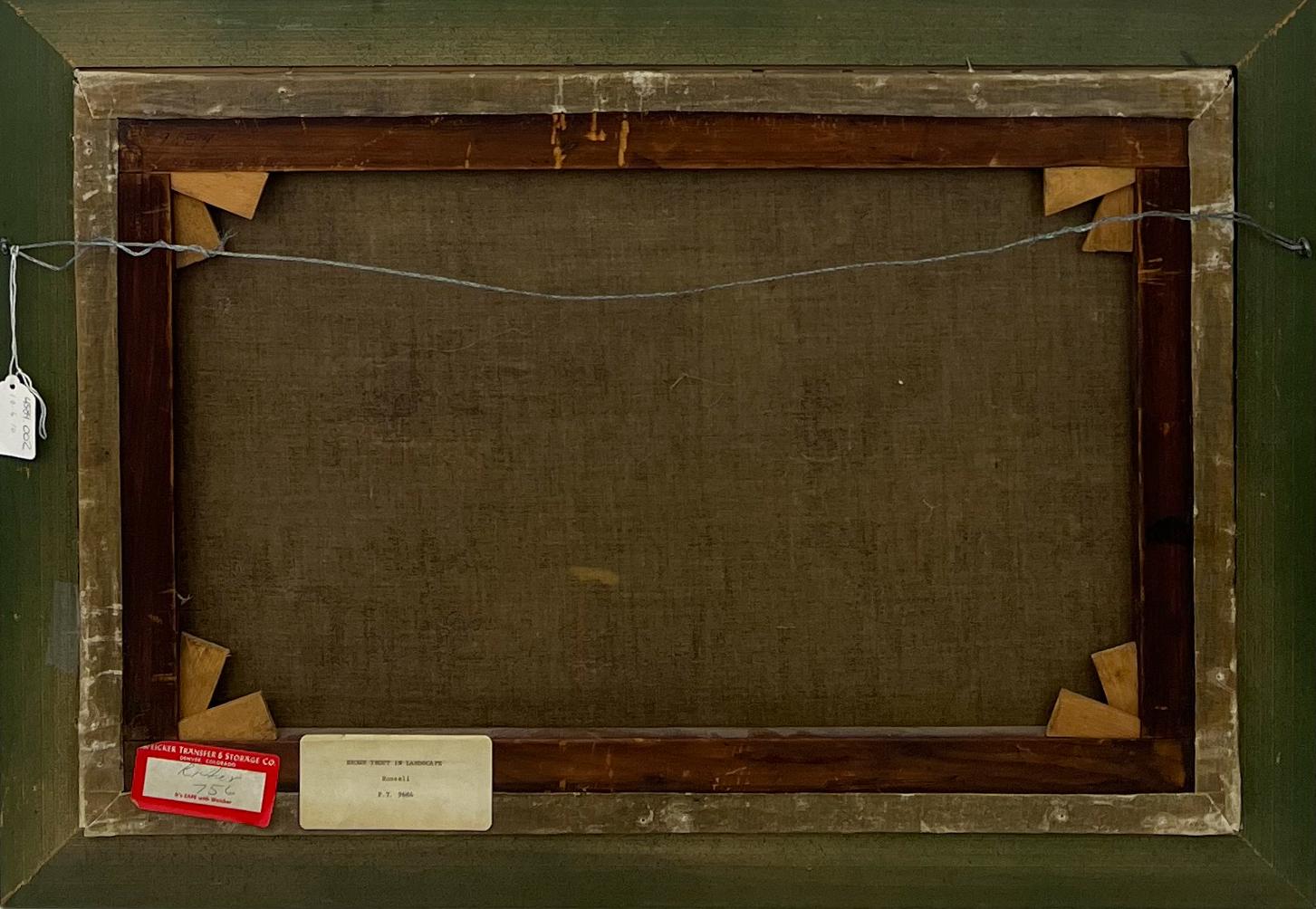 Bachforelle - Schottisches Stilleben aus dem späten 19. Naturalistisches Ölgemälde (Braun), Still-Life Painting, von John Bucknell Russell