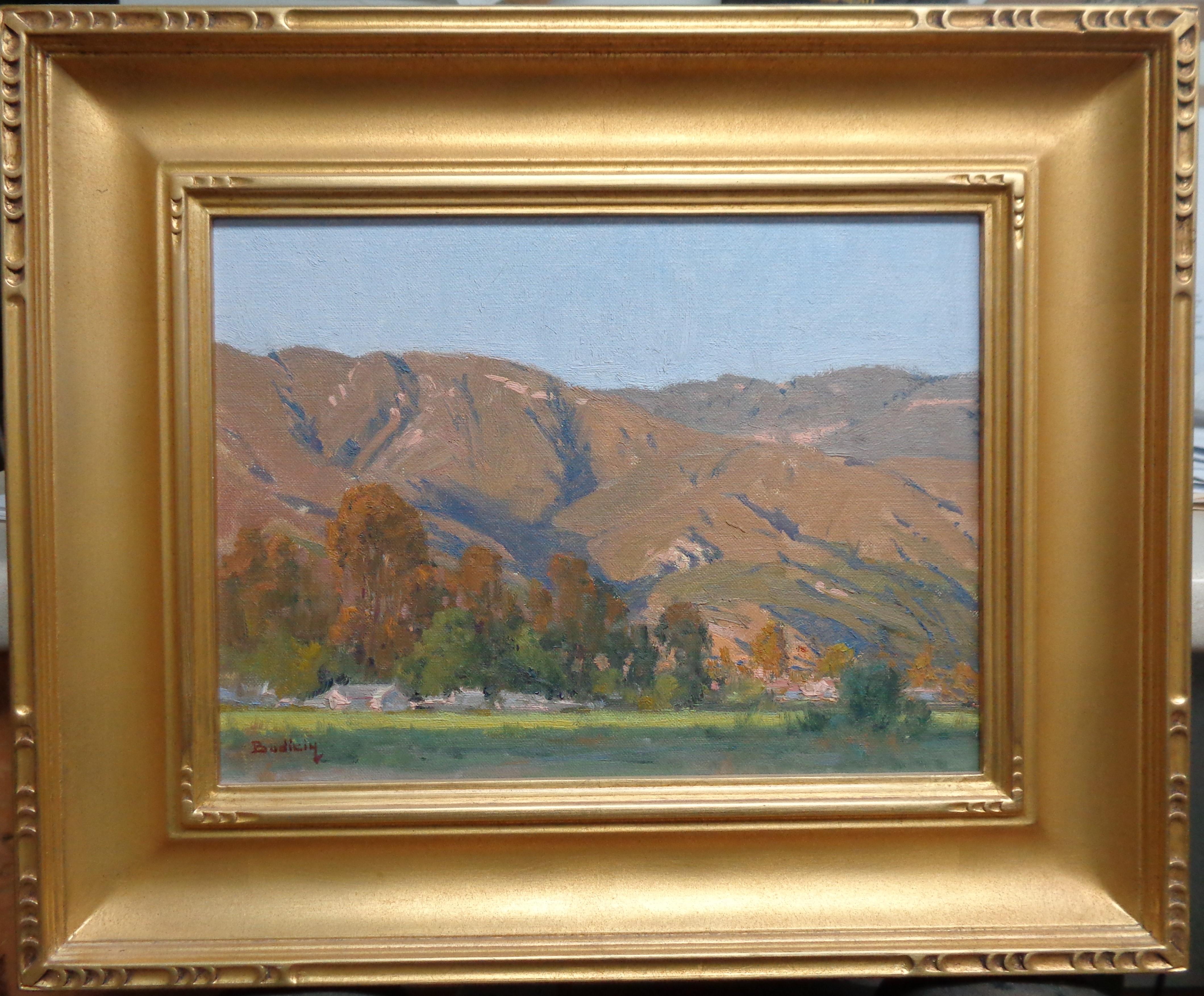 North Park, Kendall
oil/canvas laid to panel
image 9 x 12
Purchased from the artist in 2003. This is a beautiful plein air painting done in North Park, Kendall. This is one of three Budicin paintings I have listed here available for purchase.

Born