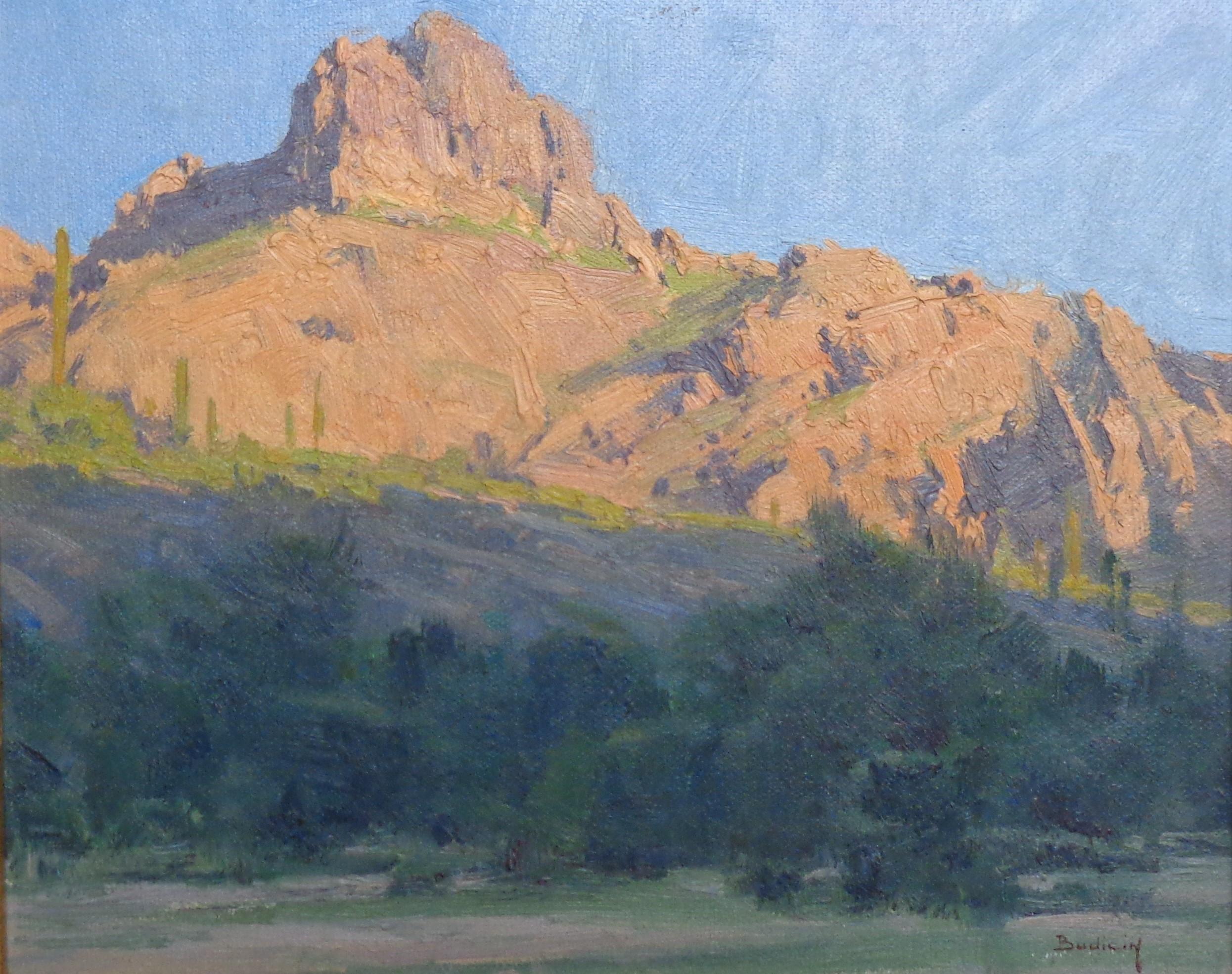  Peinture à l'huile de John Budicin Scottsdale Bulldog Canyon, Californie en vente 1