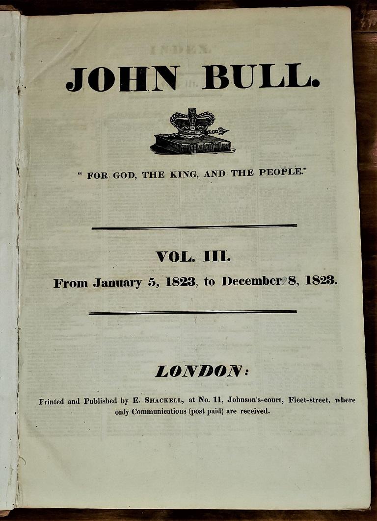 John Bull Original Annuals from 1820-1829 For Sale 6