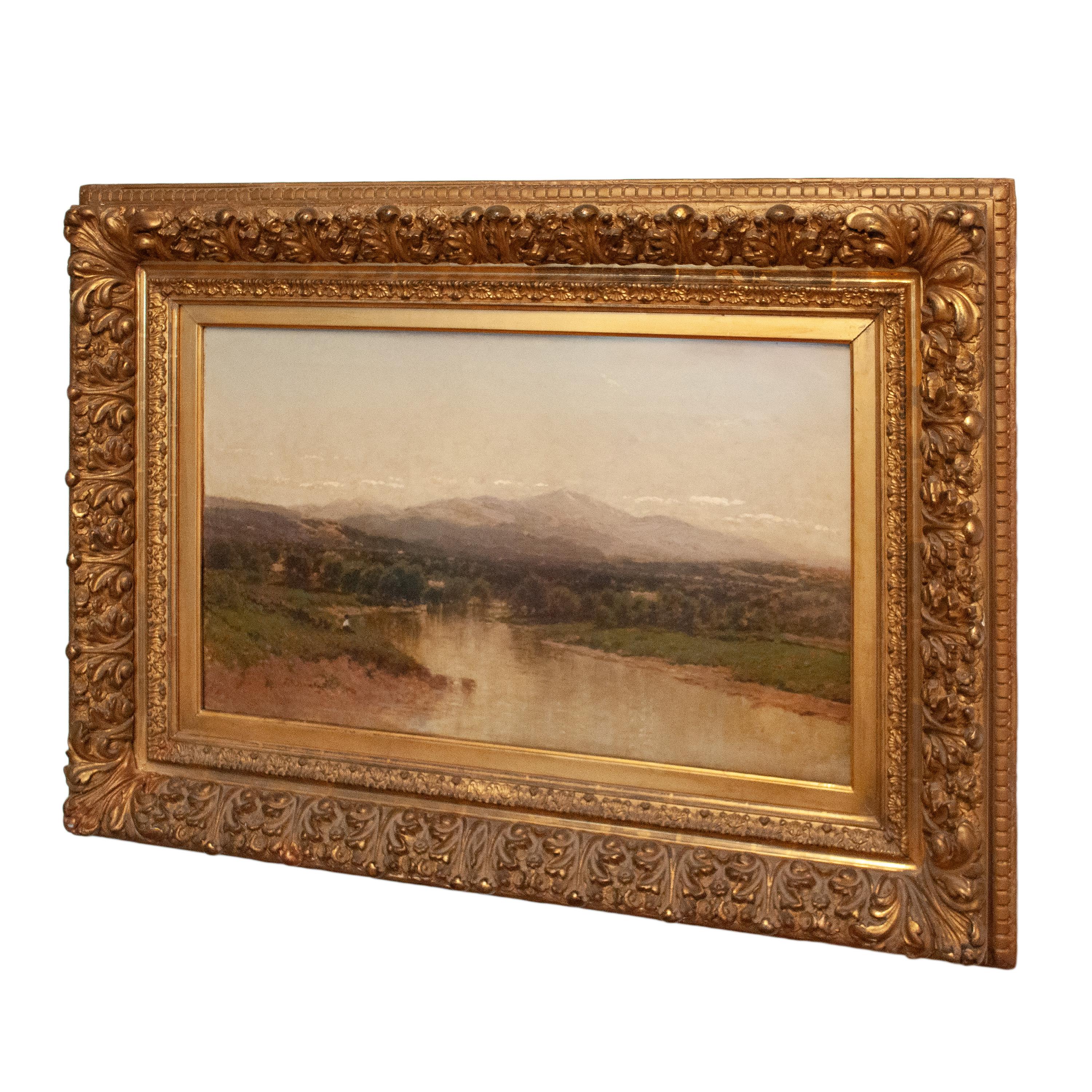 Hudson River School Landschaft Ölgemälde Genfer See Adirondacks New York im Angebot 1