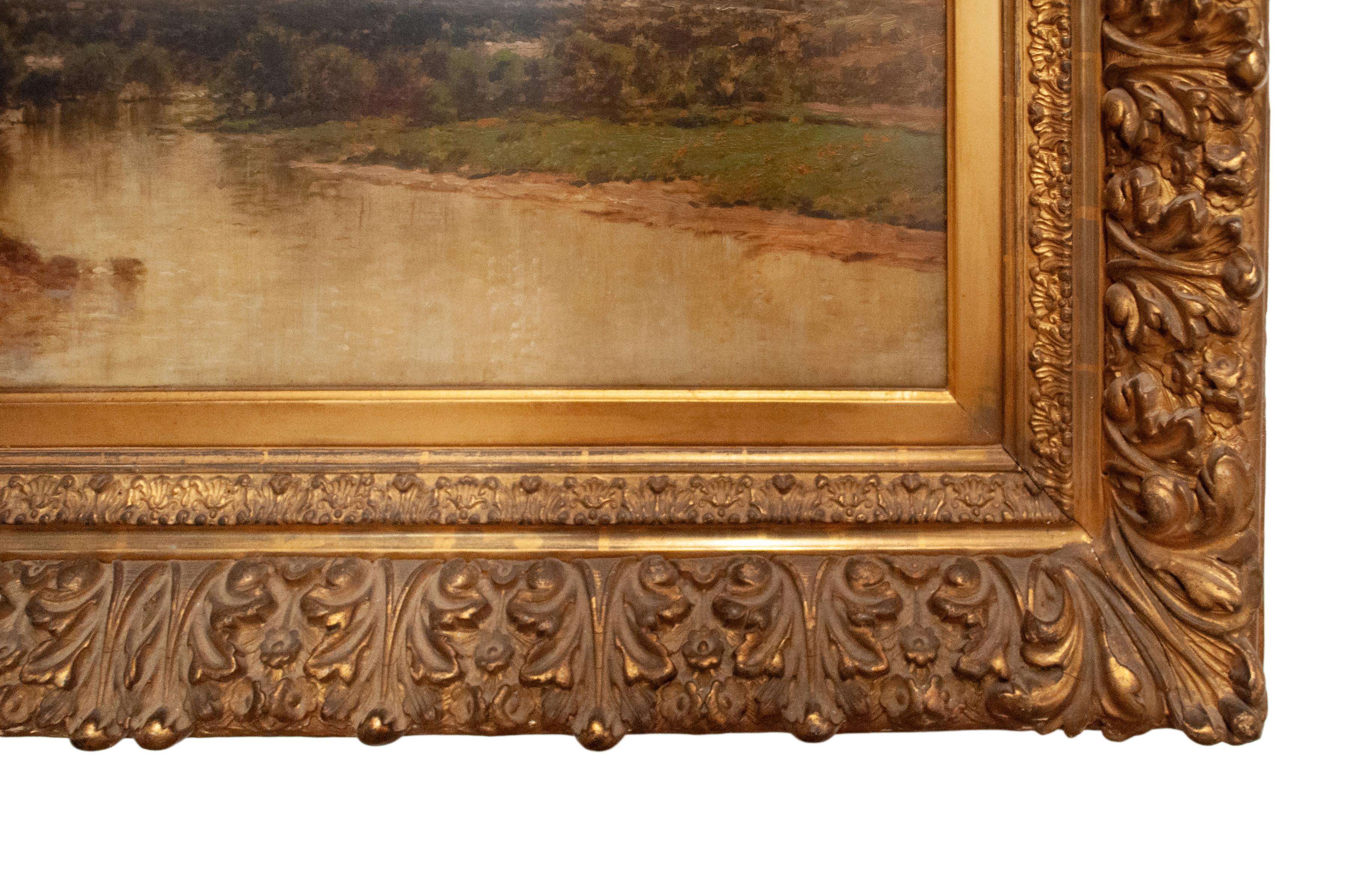 Hudson River School Landschaft Ölgemälde Genfer See Adirondacks New York im Angebot 4