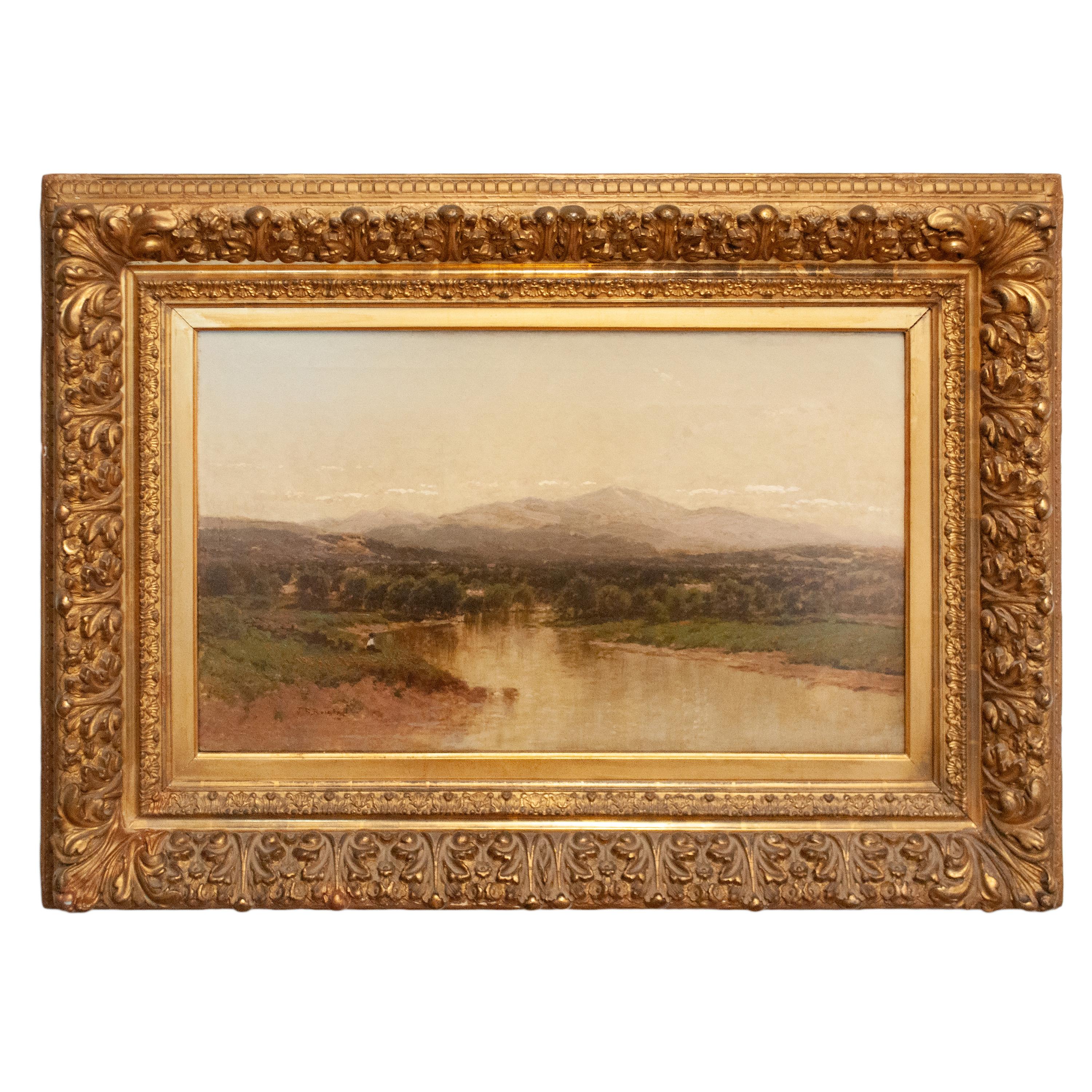John Bunyan Bristol Landscape Painting – Hudson River School Landschaft Ölgemälde Genfer See Adirondacks New York