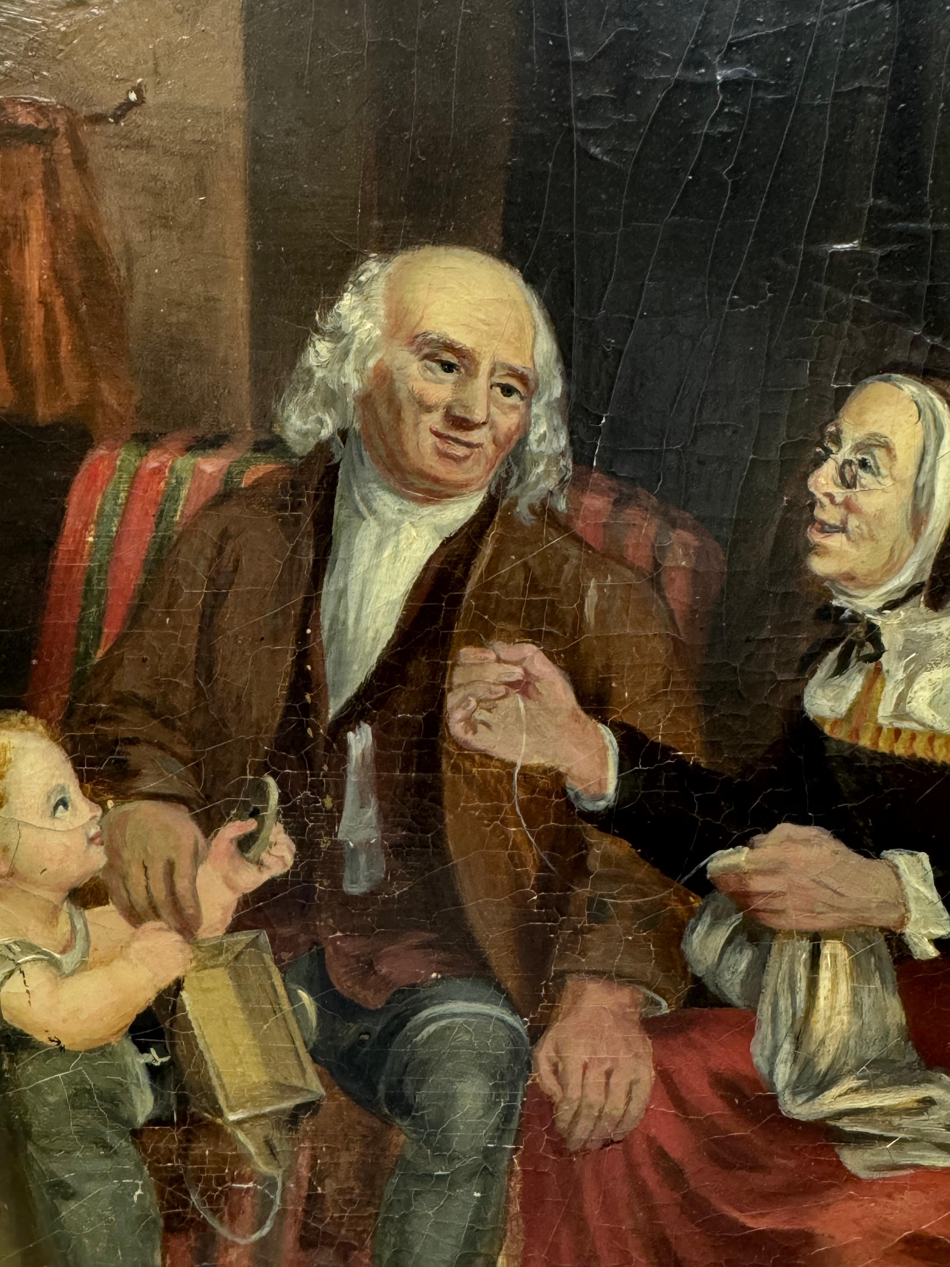John Burnet (1784-1868), detaillierte Familienszene mit Großeltern und Großkind im Angebot 4