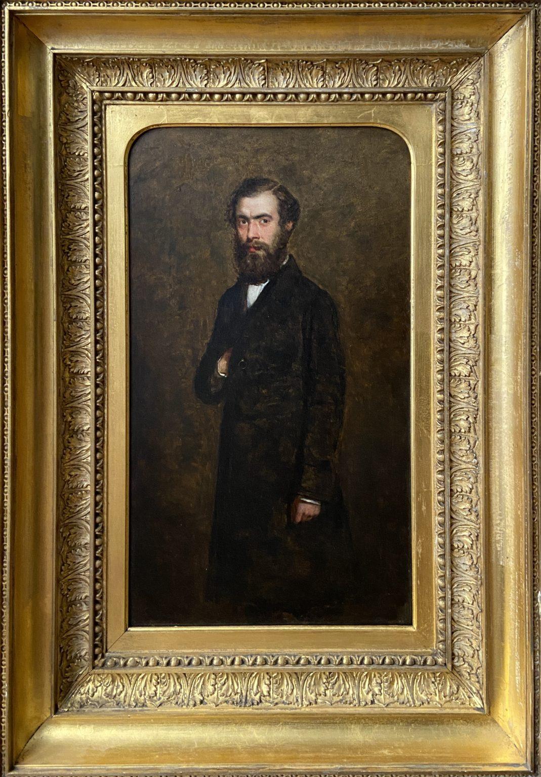 Portrait du docteur Carter, peinture à l'huile écossaise du 19ème siècle signée - Painting de John Burr