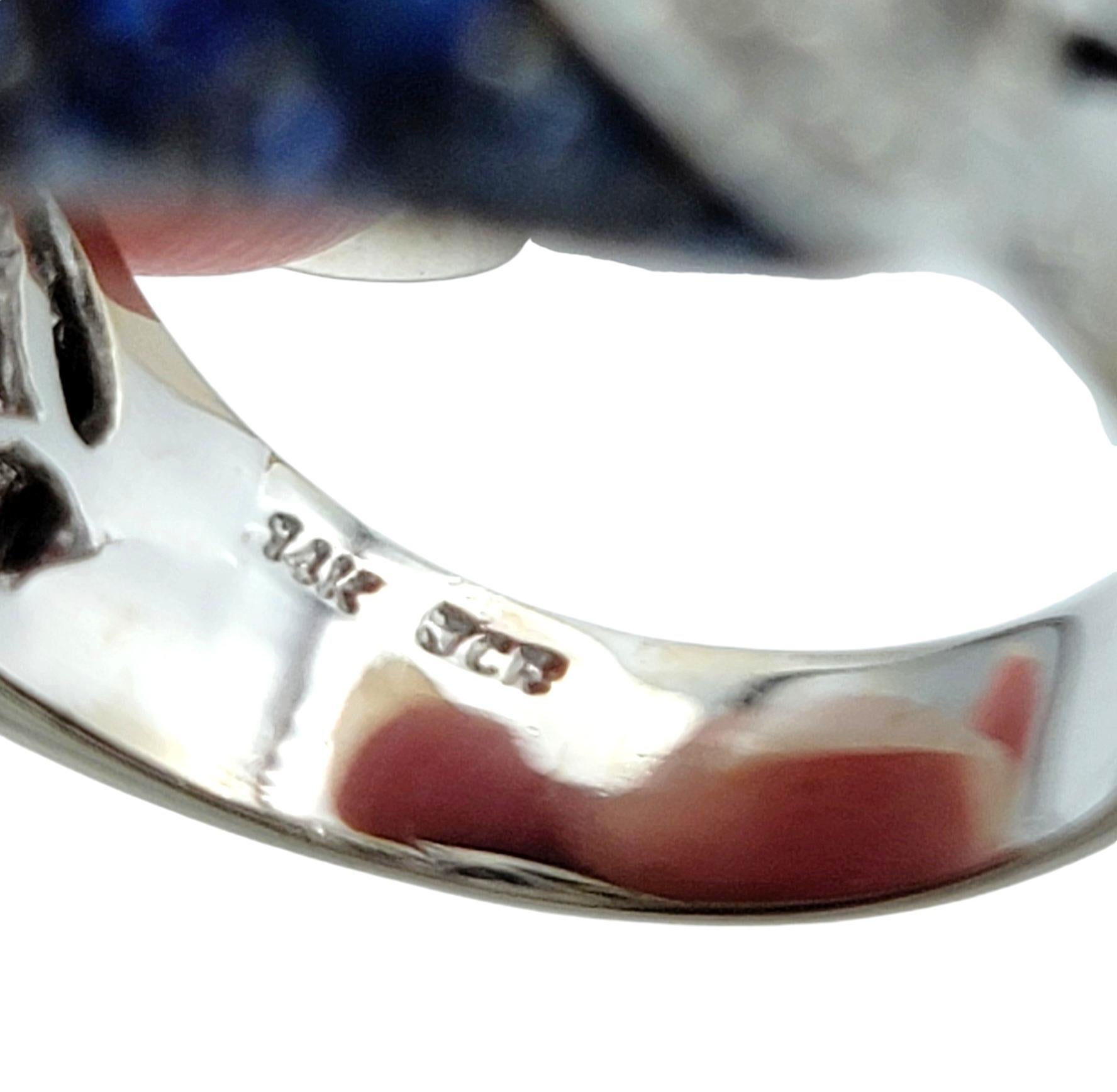 Women's John C. Rinker Chalcedony, Diamond and Sapphire Cocktail Ring in 14 Karat Gold For Sale