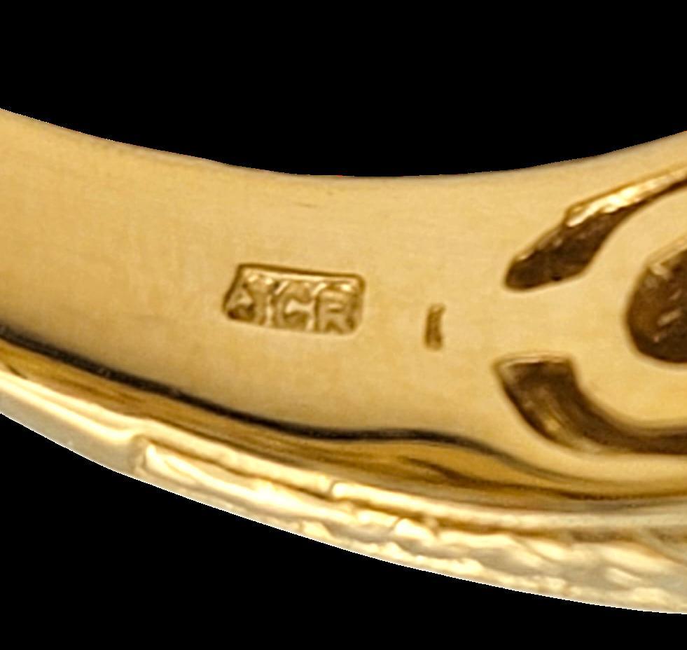 John C. Rinker Multi-Colored Sapphire and Diamond Band Ring in 14 Karat Gold in vendita 1