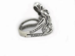 John C. Rinker Octopus Ring 1 Carat Diamonds with Emerald Eyes