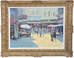 The Left Bank Oil Painting on Canvas, Framed, 20th Century, 27x32"