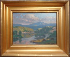 Landscape Farm Oil painting John C Traynor Salmagundi Club Auction Mt Ascutny