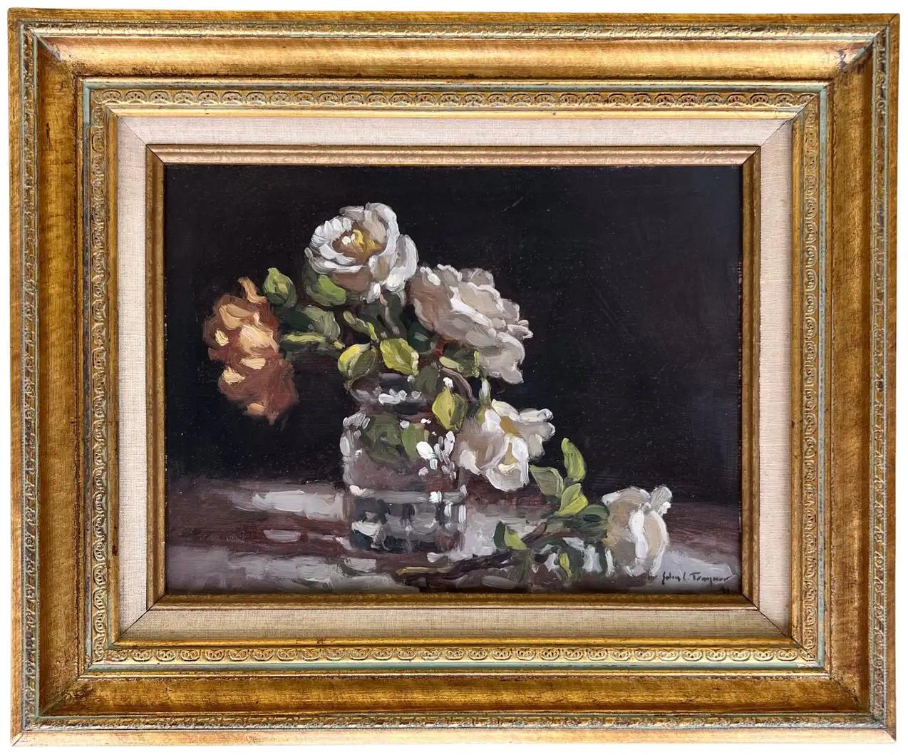 John C. Traynor Still-Life Painting - A Vase of Roses