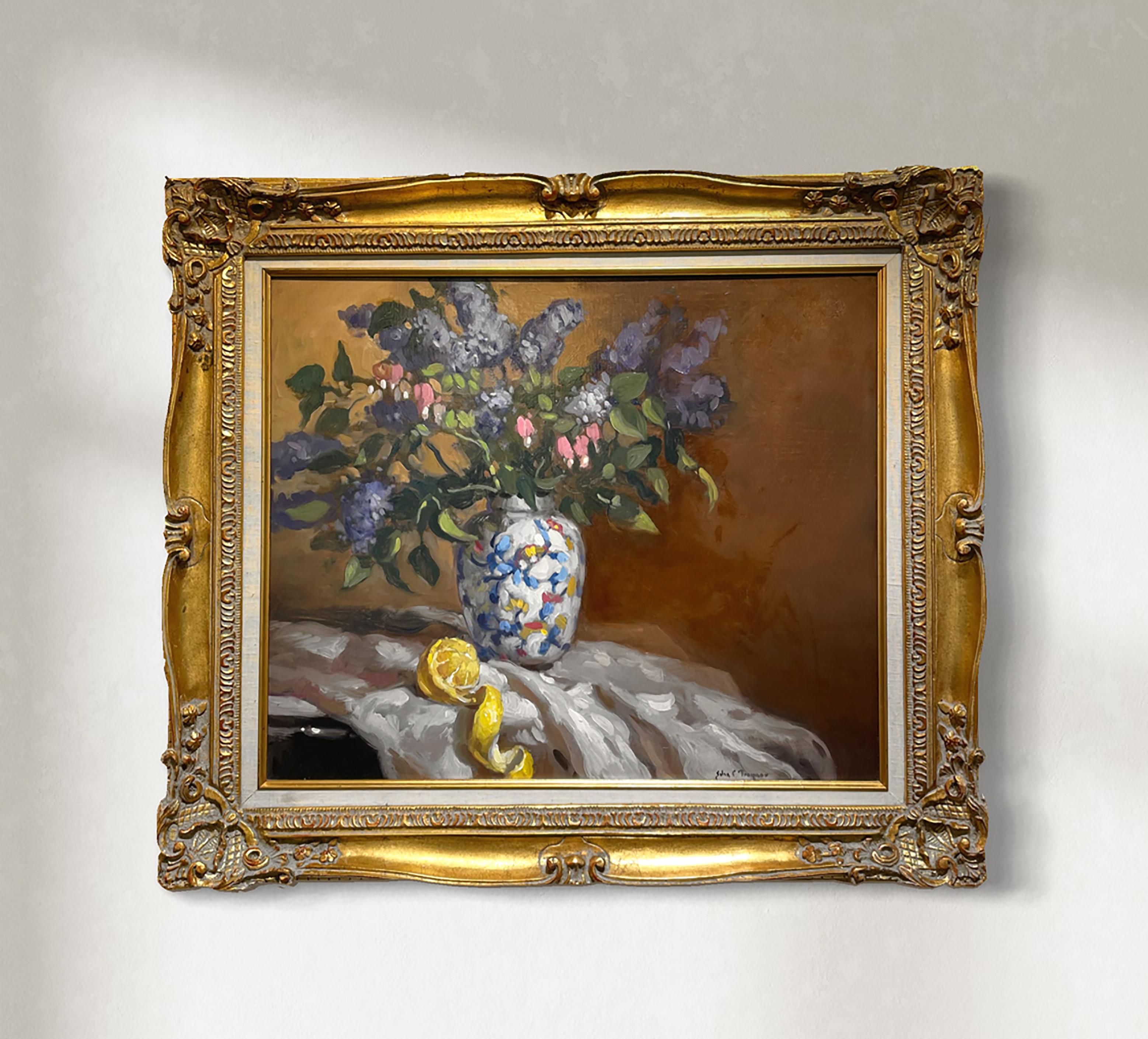 „Lilacs“, Stillleben-Ölgemälde, Stillleben