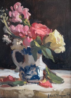"Rosas en una jarra de porcelana"