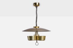 John C. Virden, Chandelier, Brass, Glass, USA, 1950s