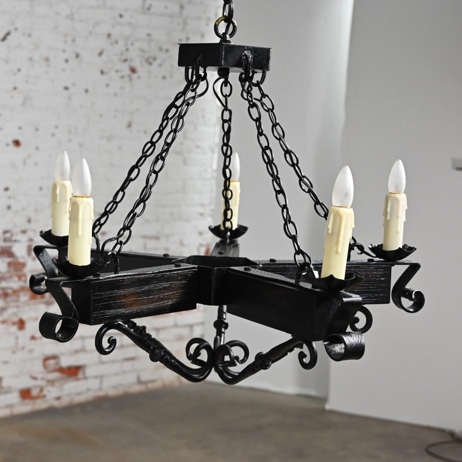 John C Virden Medieval Gothic or Spanish Revival Style Hanging Light Fixture  For Sale 3
