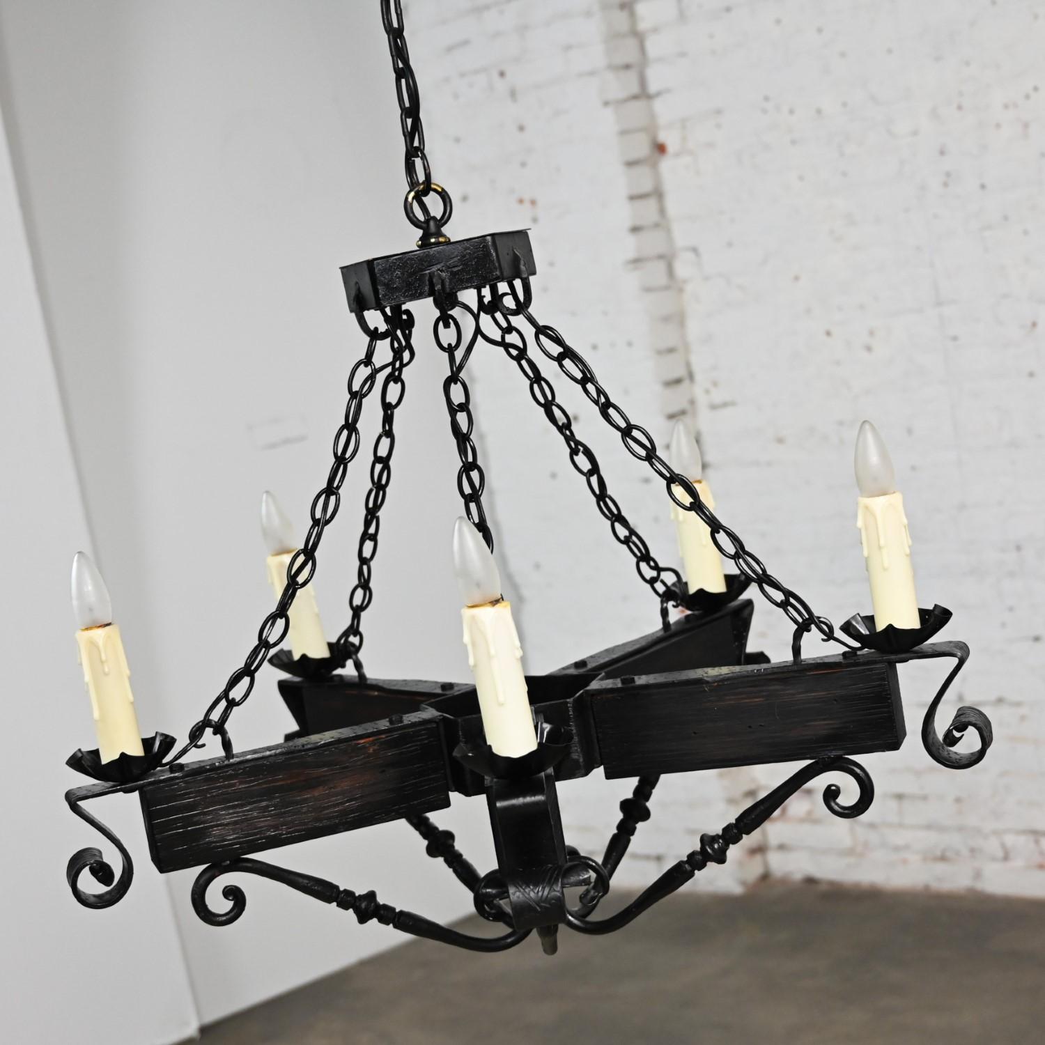 John C Virden Medieval Gothic or Spanish Revival Style Hanging Light Fixture  For Sale 1