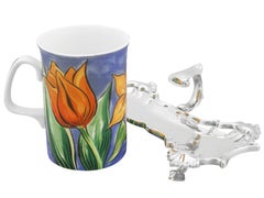 John Cafe Bandeja de plata de ley georgiana antigua para tabaquera