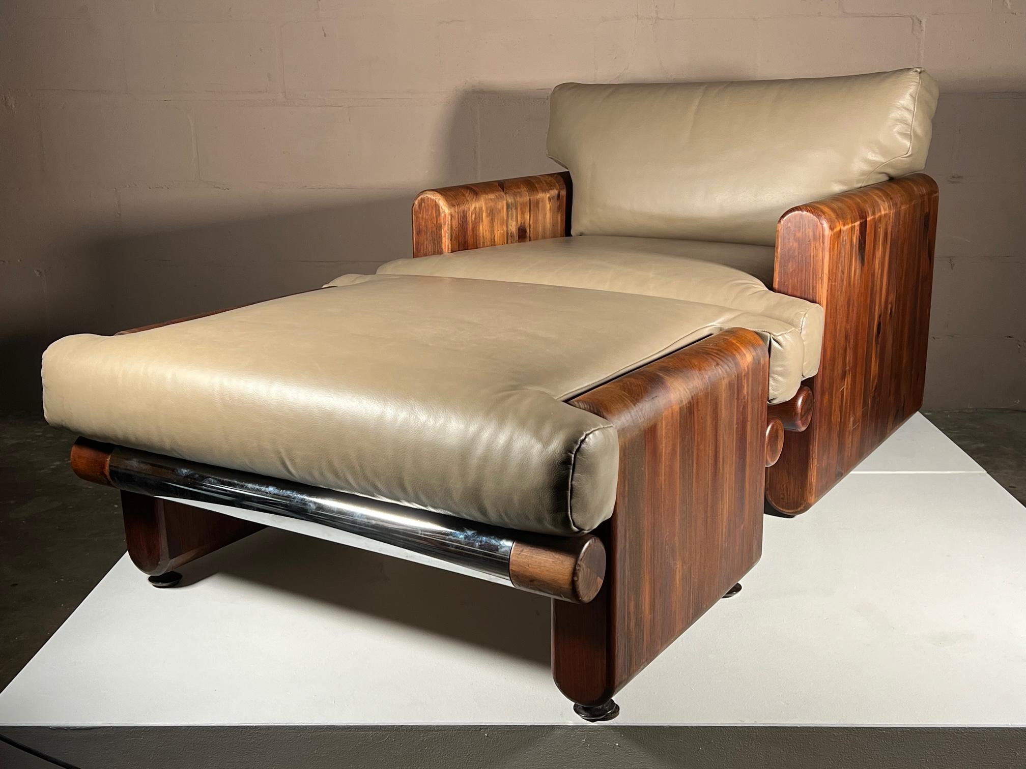 Late 20th Century  John Caldwell Lounge Chair and Ottoman, 1976 For Sale
